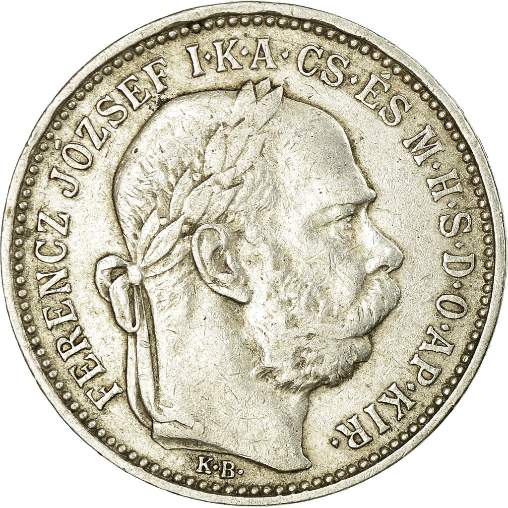 HUNGARY, Korona, 1896, Kormoczbanya, KM #484, AU(55-58), Silver, 5.03
