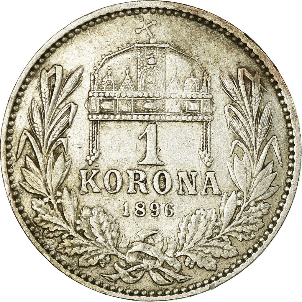 HUNGARY, Korona, 1896, Kormoczbanya, KM #484, AU(55-58), Silver, 5.03