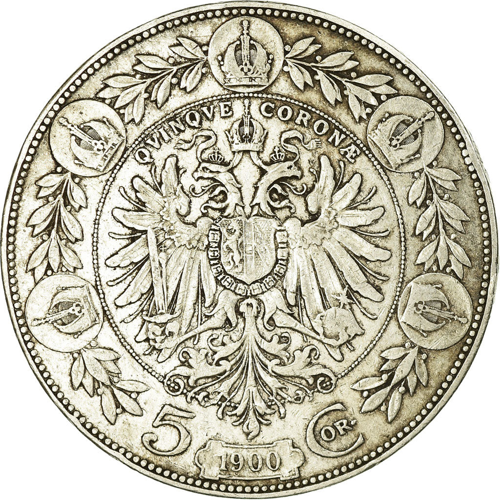 Coin, Austria, Franz Joseph I, 5 Corona, 1900, VF(30-35), Silver, KM:2807