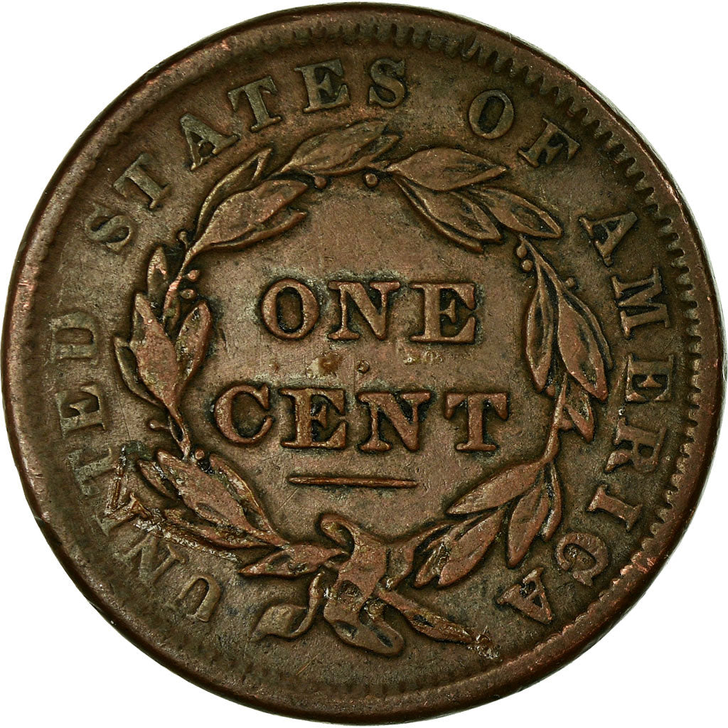 Coin, United States, Coronet Cent, Cent, 1838, U.S. Mint, Philadelphia