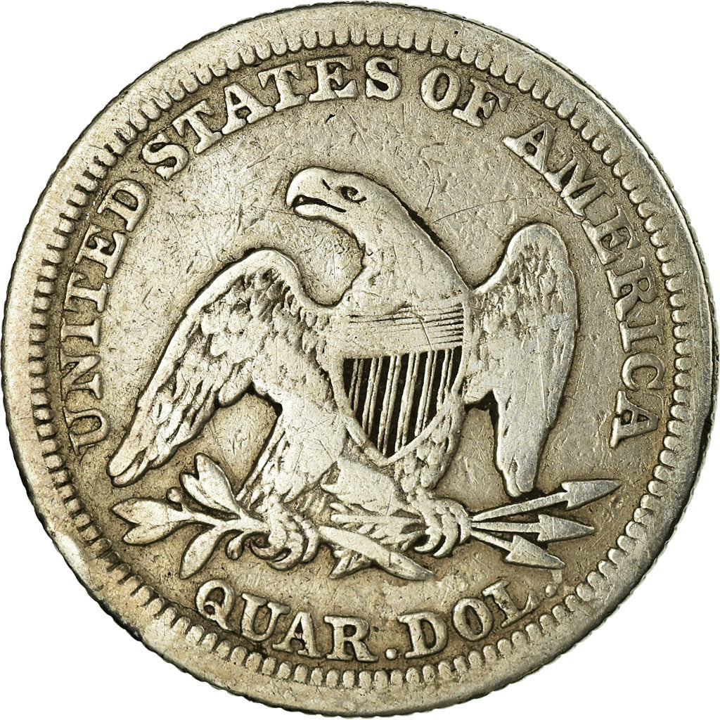 Coin, United States, Seated Liberty Quarter, Quarter, 1858, U.S. Mint