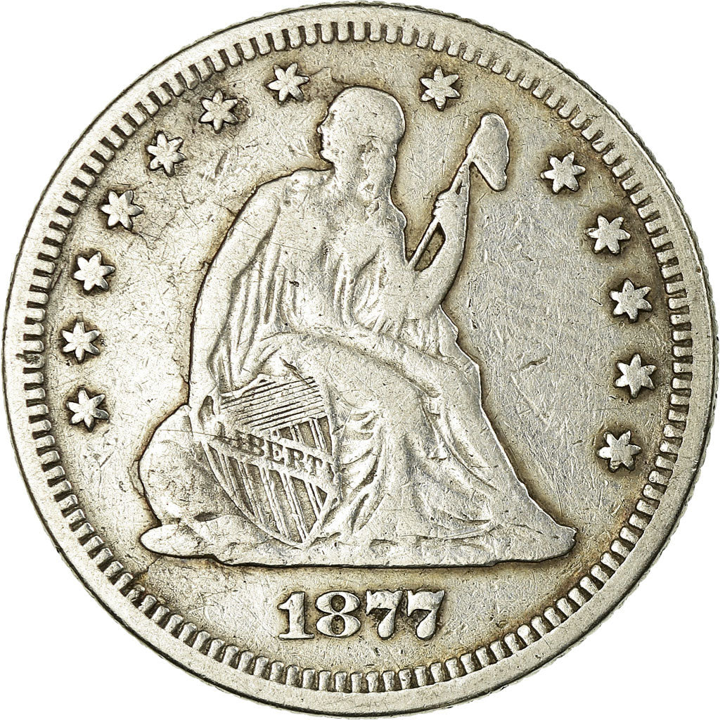 Coin, United States, Seated Liberty Quarter, Quarter, 1877, U.S. Mint