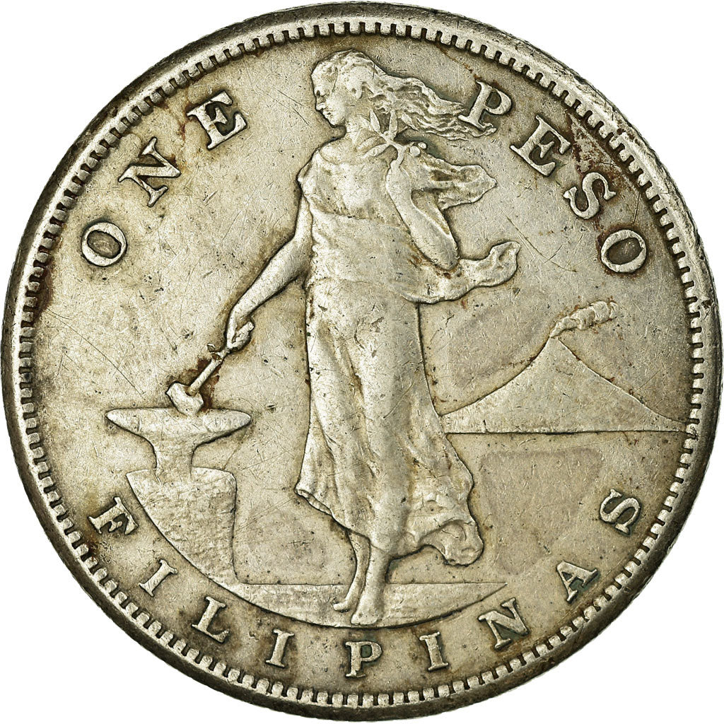 Coin, Philippines, Peso, 1907, San Francisco, EF(40-45), Silver, KM:172