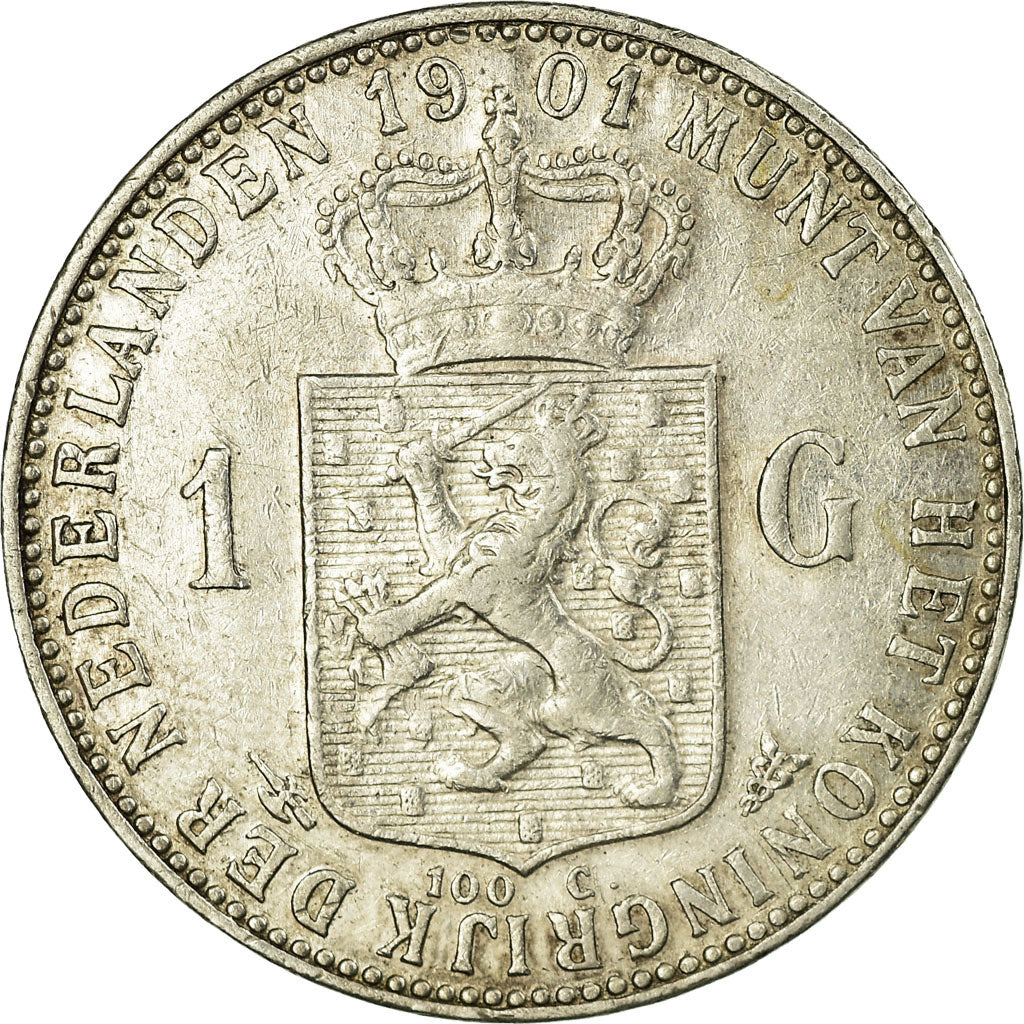 Coin, Netherlands, Wilhelmina I, Gulden, 1901, VF(30-35), Silver, KM:122.1