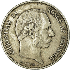 Coin, Denmark, Christian IX, 2 Kroner, 1875, Copenhagen, VF(30-35), Silver