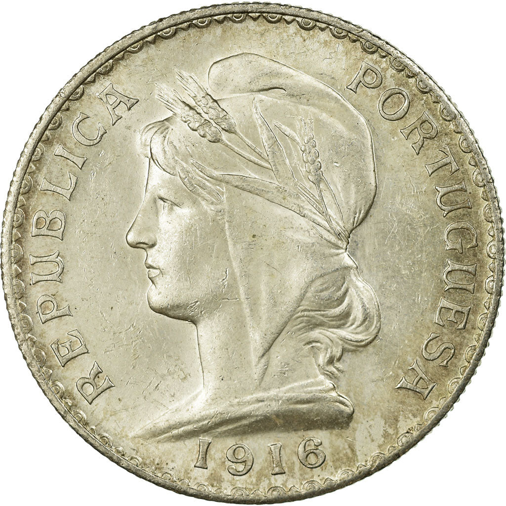 Coin, Portugal, Escudo, 1916, MS(60-62), Silver, KM:564