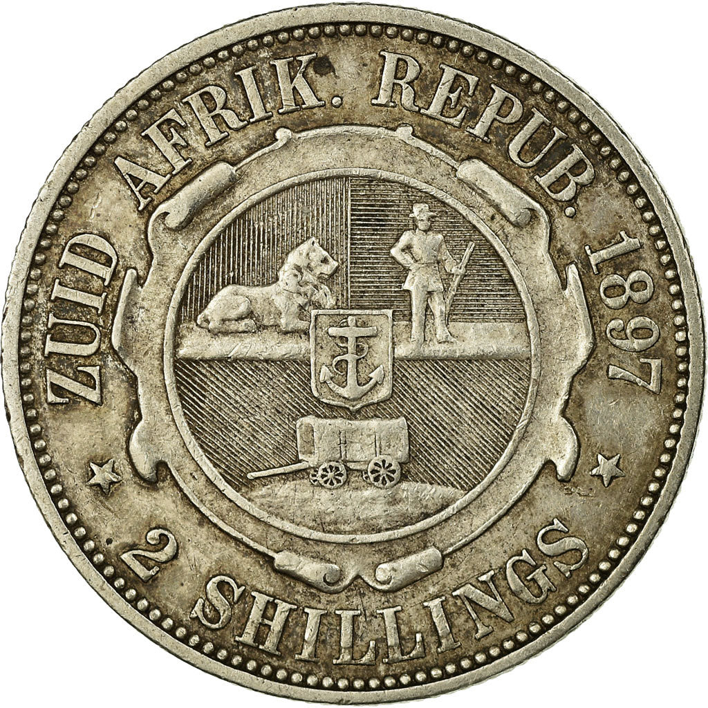 Coin, South Africa, Kruger, 2 Shillings, 1897, EF(40-45), Silver, KM:6