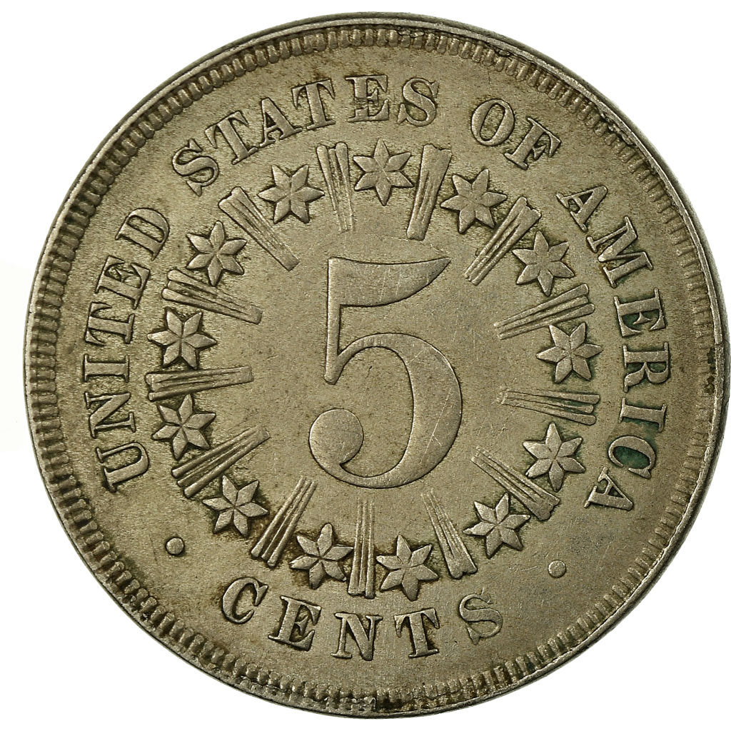 Moneta, Stati Uniti, Shield Nickel, 5 Cents, 1867, U.S. Mint, Philadelphia, BB