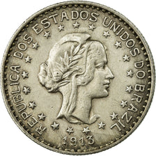 BRAZIL, 1000 Reis, 1913, KM #513, AU(50-53), Silver, 26, 9.96