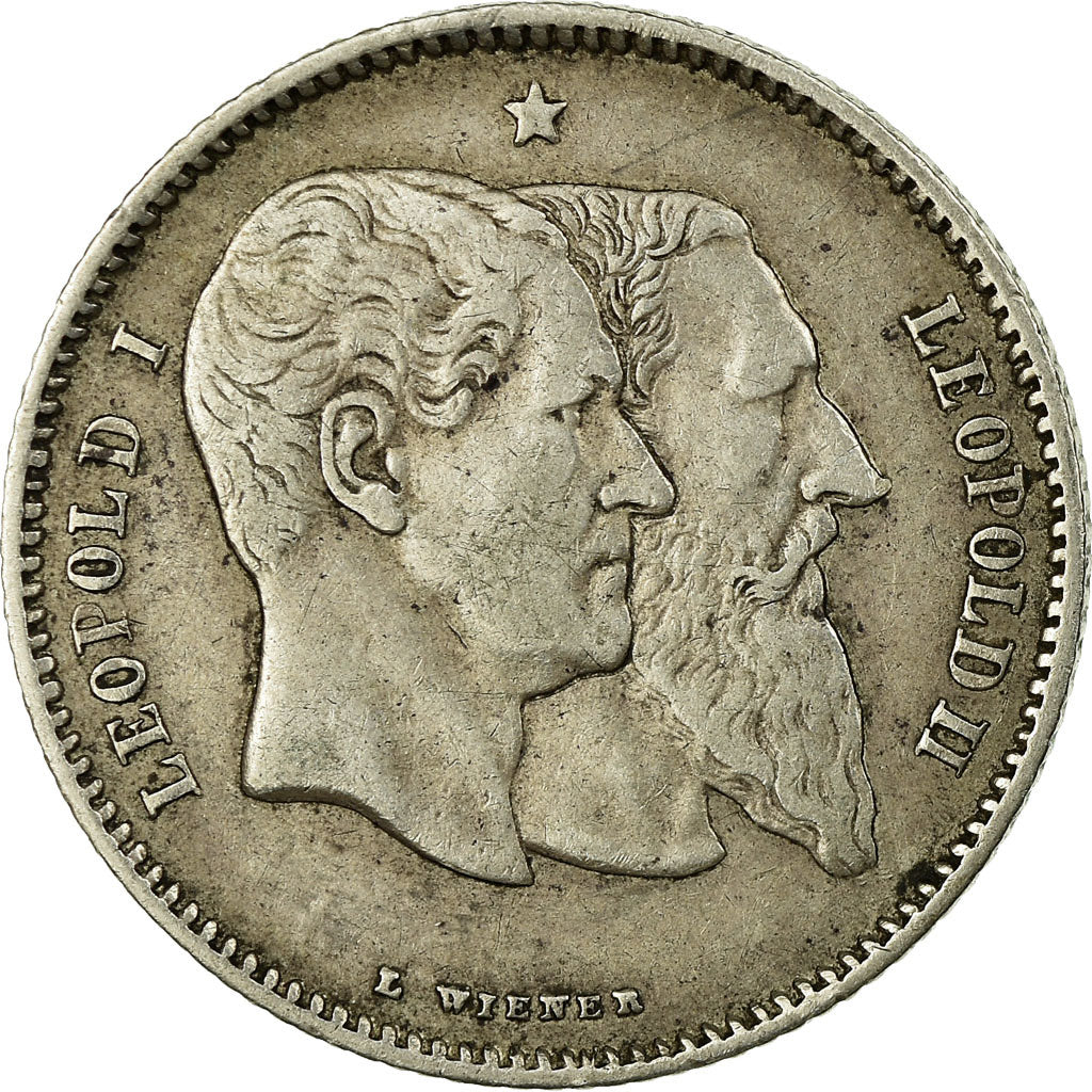 Moneta, Belgio, Leopold II, Franc, 1880, MB+, Argento, KM:38