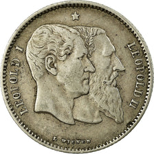 Moneta, Belgio, Leopold II, Franc, 1880, MB+, Argento, KM:38