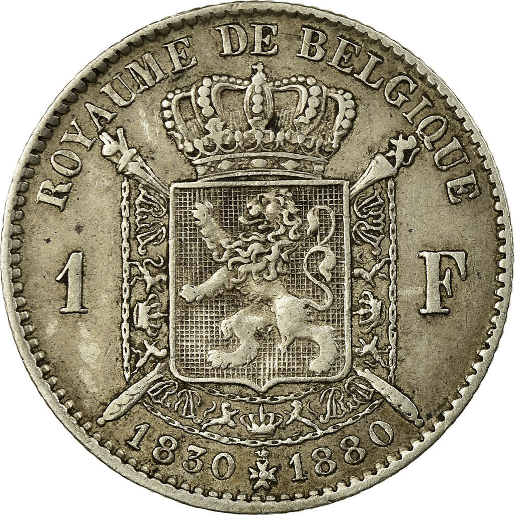 Moneta, Belgio, Leopold II, Franc, 1880, MB+, Argento, KM:38