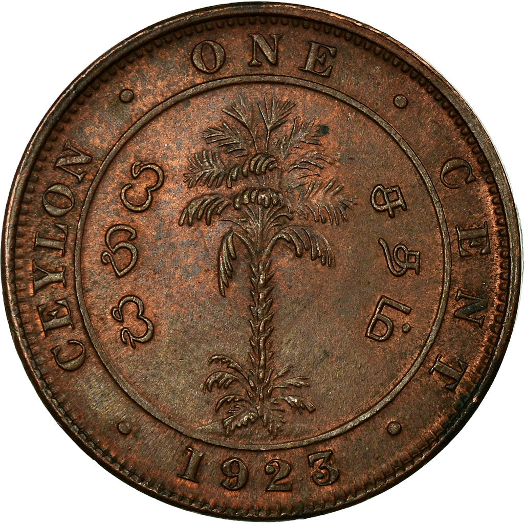 Moneta, Ceylon, George V, Cent, 1923, SPL-, Rame, KM:107