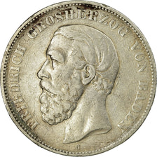 Moeda, Estados Alemães, BADEN, Friedrich I, 5 Mark, 1875, Stuttgart, VF(20-25)