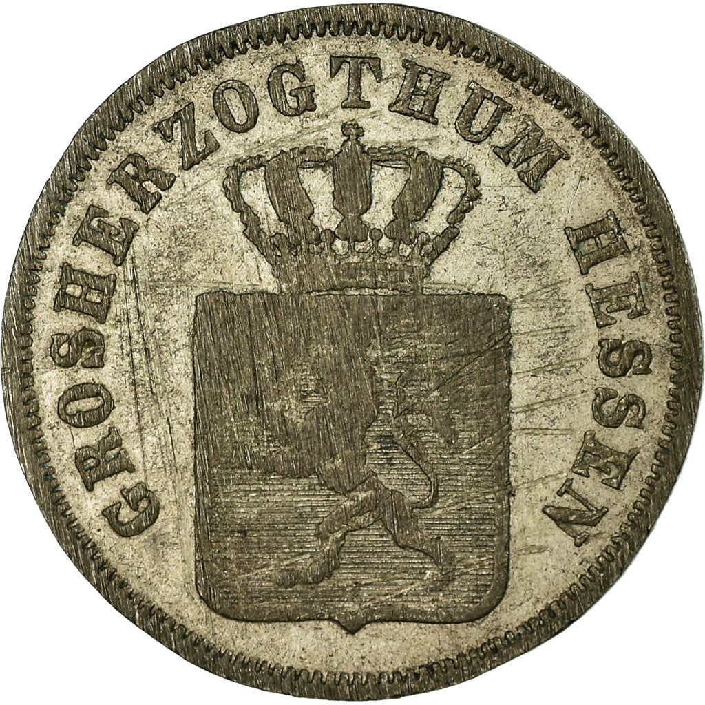 Moneda, Estados alemanes, HESSE-DARMSTADT, Ludwig II, 6 Kreuzer, 1847, MBC