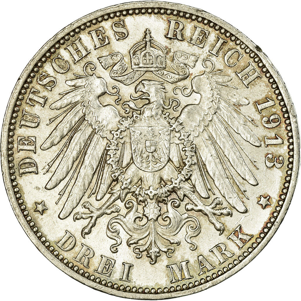 Coin, German States, SAXONY-ALBERTINE, Friedrich August III, 3 Mark, 1913