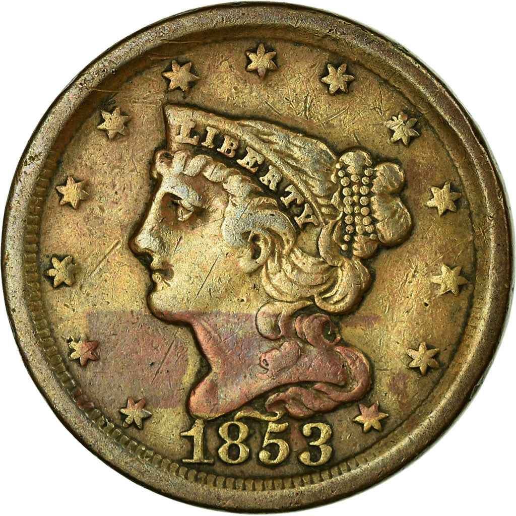 Coin, United States, Braided Hair Half Cent, Half Cent, 1853, U.S. Mint