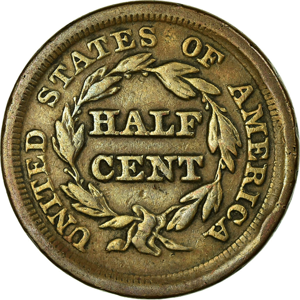 Coin, United States, Braided Hair Half Cent, Half Cent, 1853, U.S. Mint