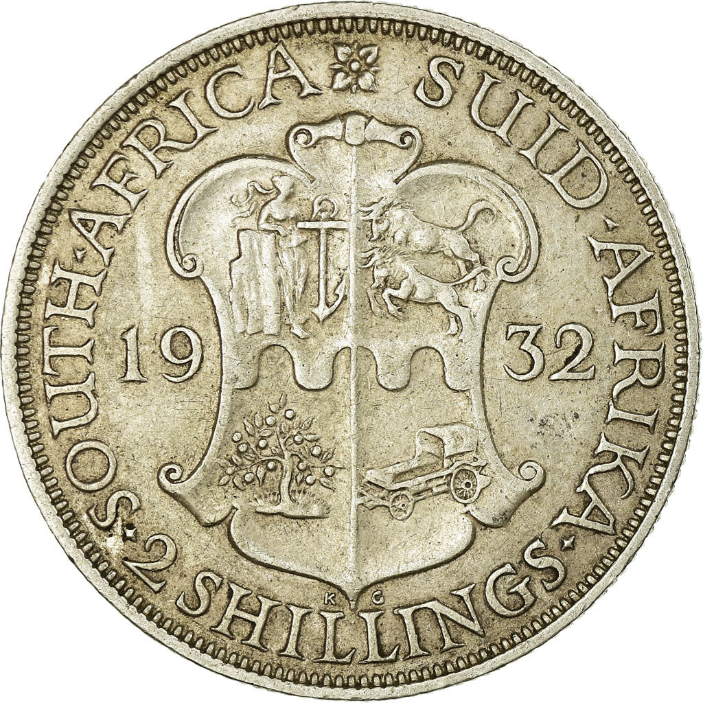 Monnaie, Afrique du Sud, George V, 2 Shillings, 1932, TB+, Argent, KM:22