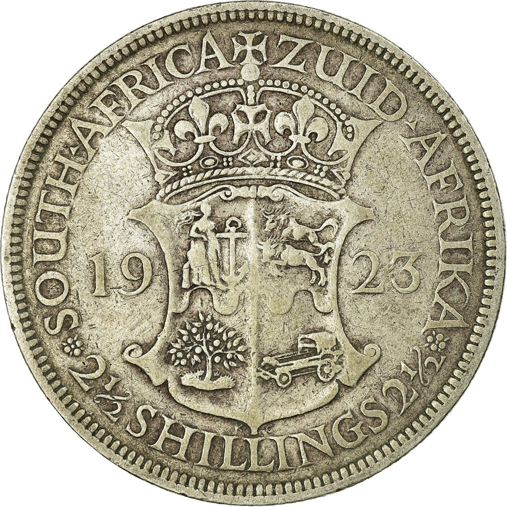 Moneta, Południowa Afryka, George V, 2-1/2 Shillings, 1923, VF(20-25), Srebro