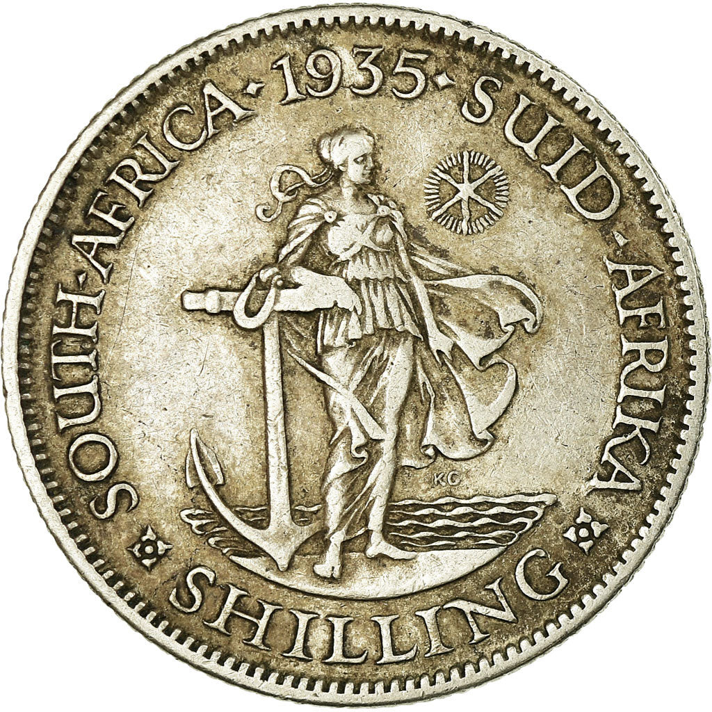 Coin, South Africa, George V, Shilling, 1935, EF(40-45), Silver, KM:17.3