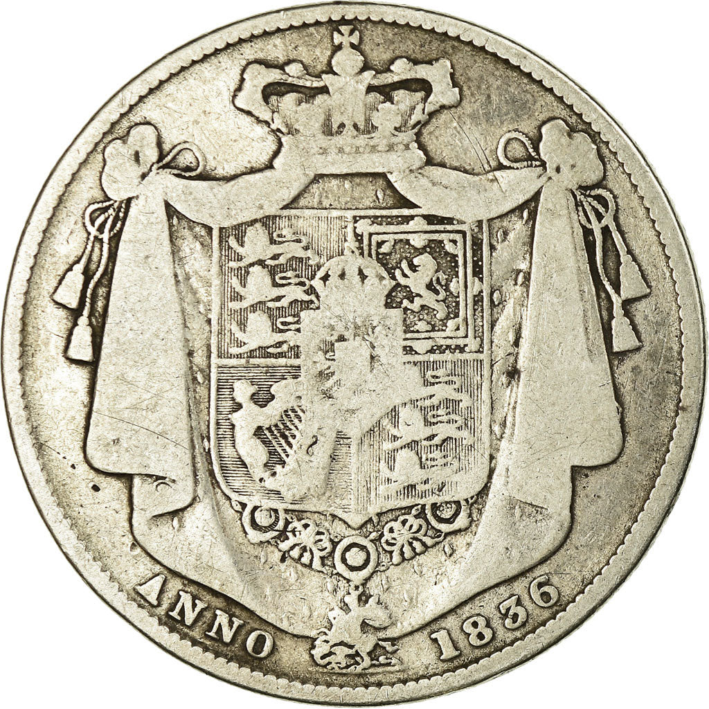 Coin, Great Britain, William IV, 1/2 Crown, 1836, London, F(12-15), Silver