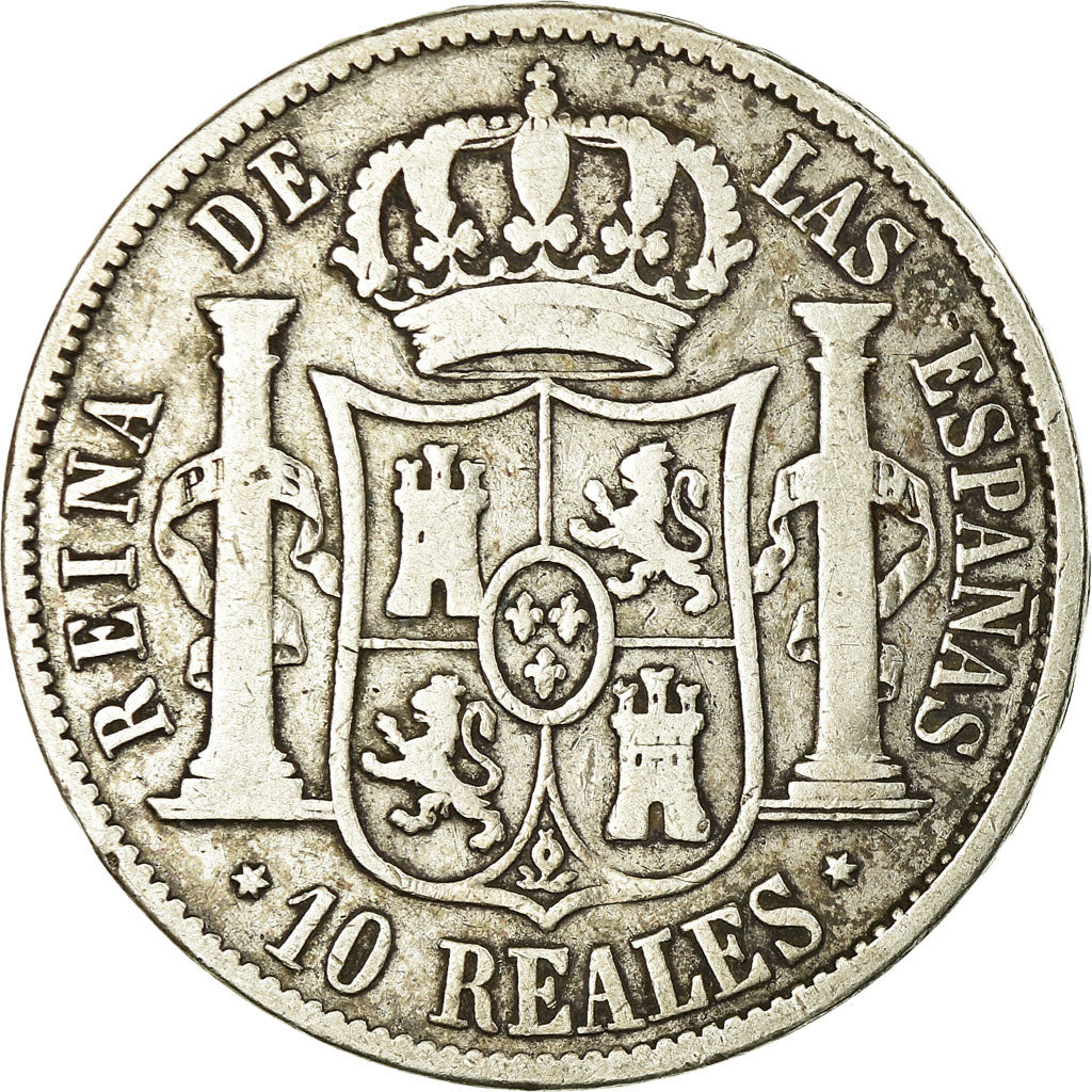 Monnaie, Espagne, Isabel II, 10 Reales, 1852, Madrid, TB+, Argent, KM:595.2