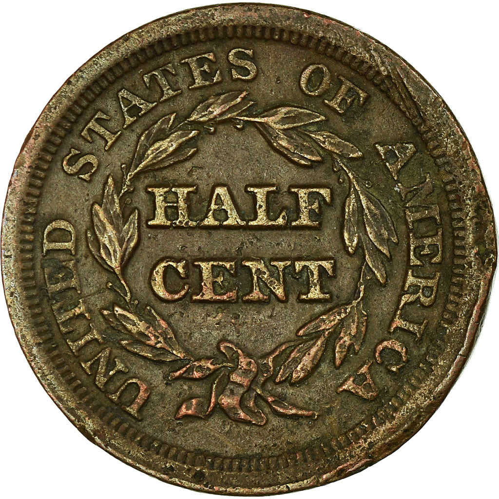 Coin, United States, Braided Hair Half Cent, Half Cent, 1853, U.S. Mint