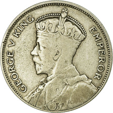 Moneta, Nuova Zelanda, George V, 1/2 Crown, 1933, MB+, Argento, KM:5