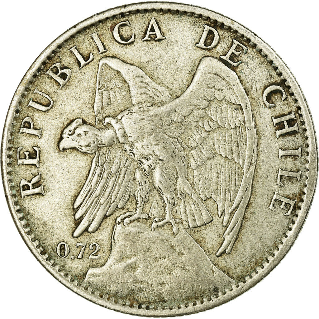 Moneta, Cile, Peso, 1915, BB, Argento, KM:152.4