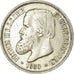 Coin, Brazil, Pedro II, 1000 Reis, 1880, VF(30-35), Silver, KM:481