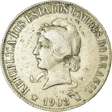 Münze, Brasilien, 2000 Reis, 1908, S+, Silber, KM:508