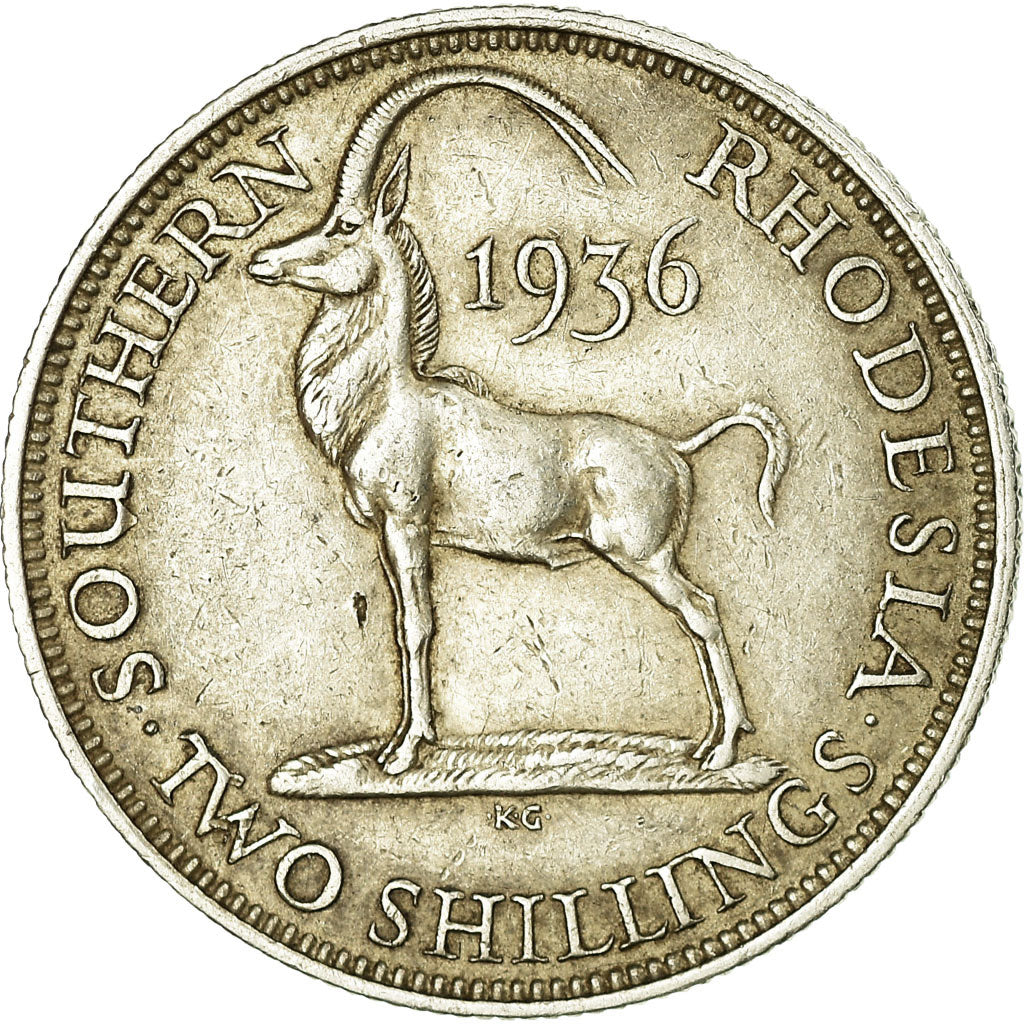 Coin, Southern Rhodesia, George V, 2 Shillings, 1936, EF(40-45), Silver, KM:4