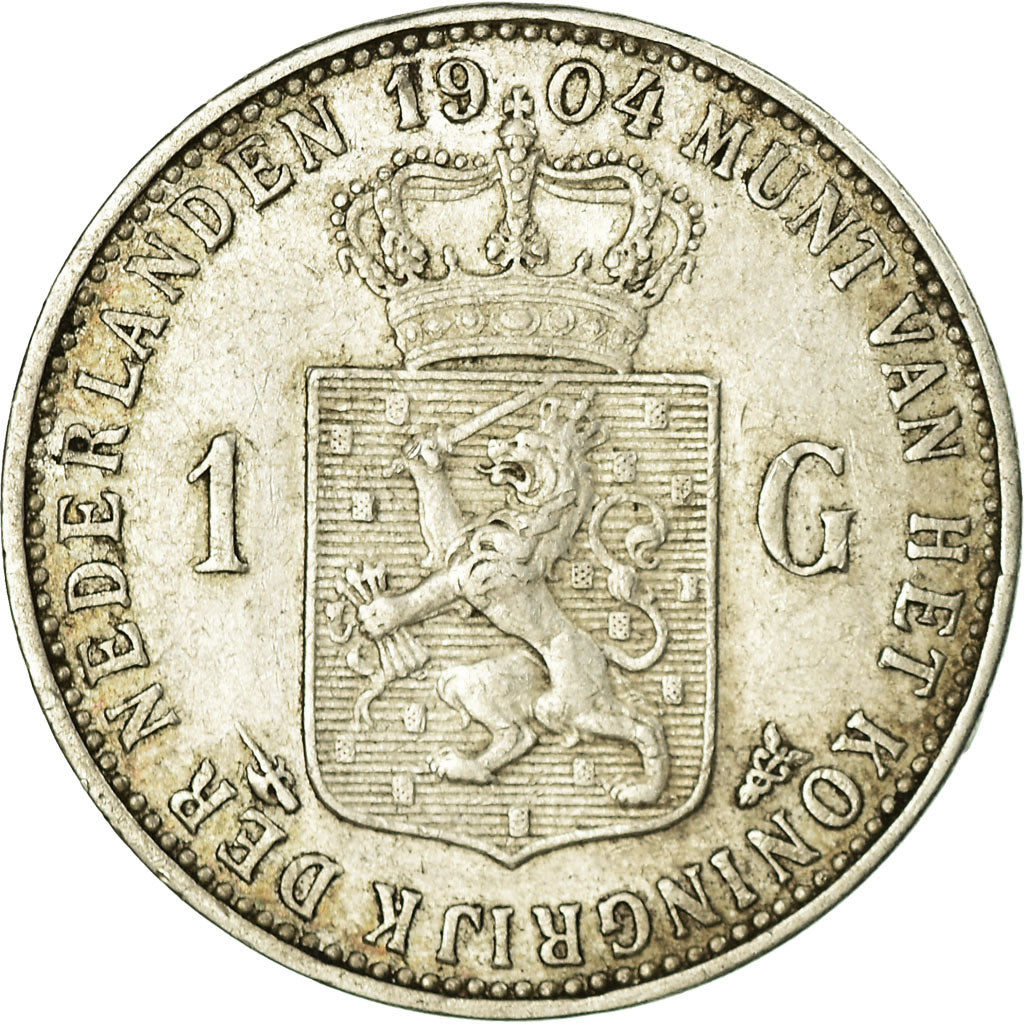 Coin, Netherlands, Wilhelmina I, Gulden, 1904, EF(40-45), Silver, KM:122.2