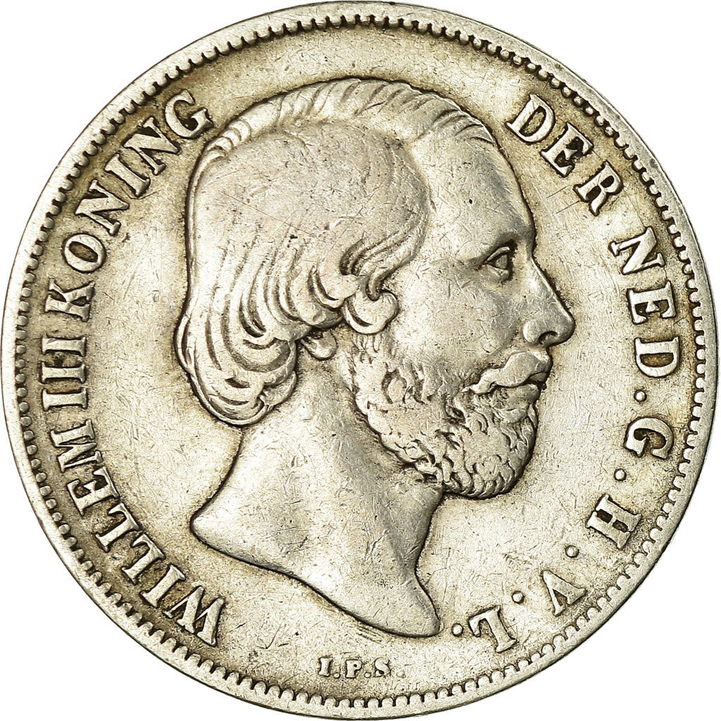 Coin, Netherlands, William III, Gulden, 1855, EF(40-45), Silver, KM:93