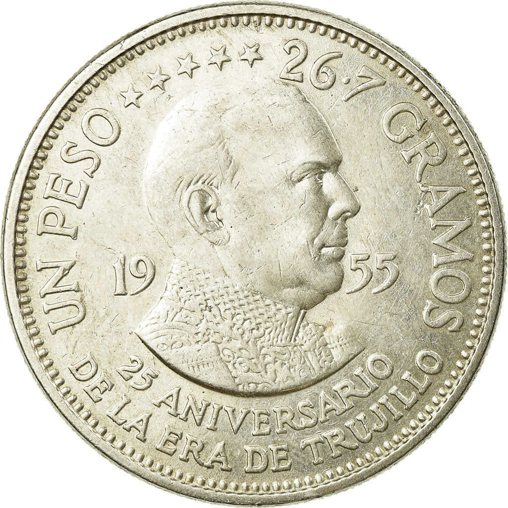 Münze, Dominican Republic, Peso, 1955, Philadelphia, SS, Silber, KM:23