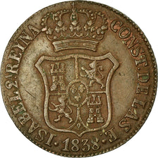 Coin, Spain, CATALONIA, Isabel II, 6 Quartos, 1838, Barcelona, AU(50-53)