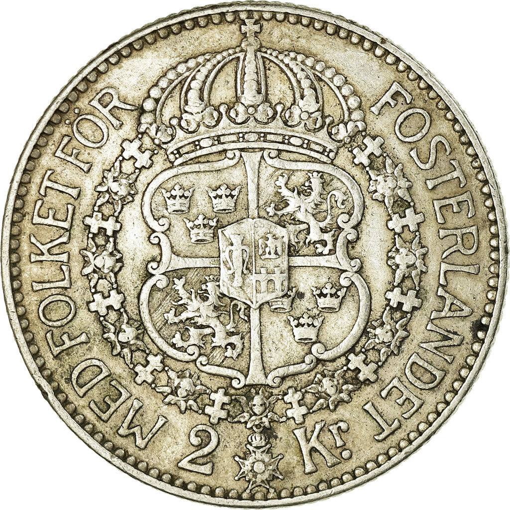Coin, Sweden, Gustaf V, 2 Kronor, 1915, EF(40-45), Silver, KM:787
