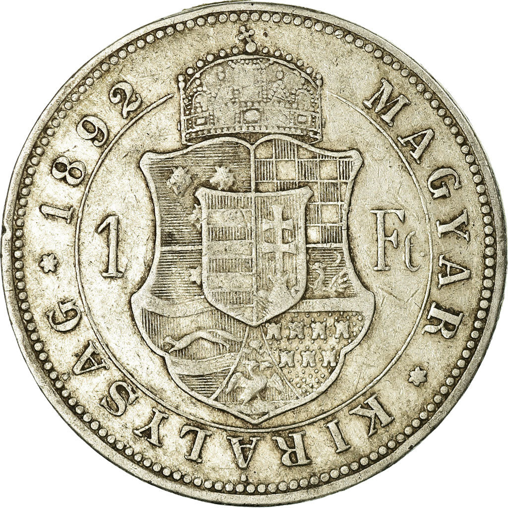 Coin, Hungary, Franz Joseph I, Forint, 1892, VF(30-35), Silver, KM:475