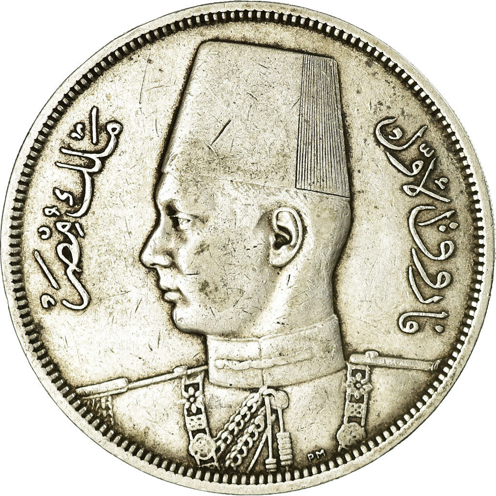 Coin, Egypt, Fuad I, 10 Piastres, 1929, British Royal Mint, EF(40-45), Silver