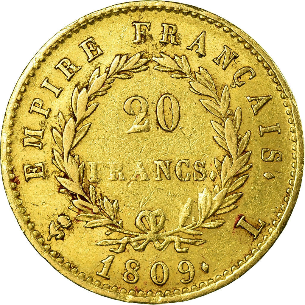Munten, Frankrijk, Napoléon I, 20 Francs, 1809, Bayonne, FR+, Goud, KM:695.5