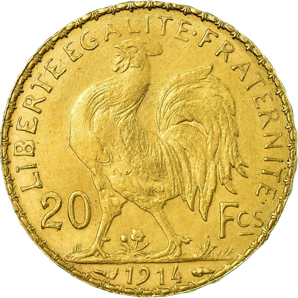 Münze, Frankreich, Marianne, 20 Francs, 1914, SS+, Gold, KM:857, Gadoury:1064a