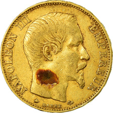 France, Napoleon III, 20 Francs, 1858, Strasbourg, EF(40-45), Gold, KM:781.2