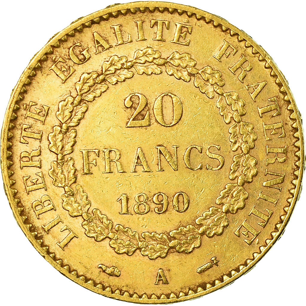 Monnaie, France, Génie, 20 Francs, 1890, Paris, TTB+, Or, Gadoury:1063, KM:825