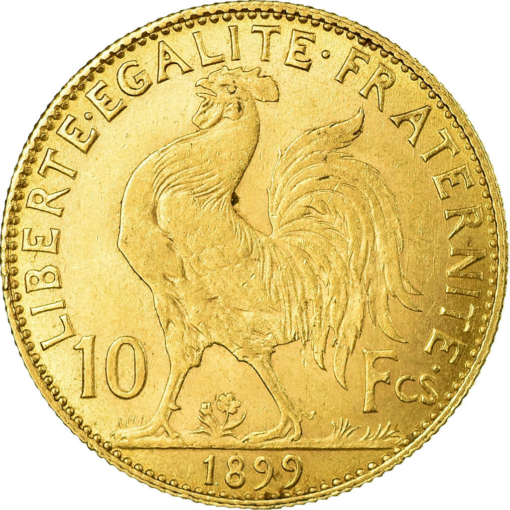 Munten, Frankrijk, Marianne, 10 Francs, 1899, Paris, PR, Goud, KM:846