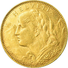 Coin, Switzerland, 10 Francs, 1912, Bern, AU(55-58), Gold, KM:36