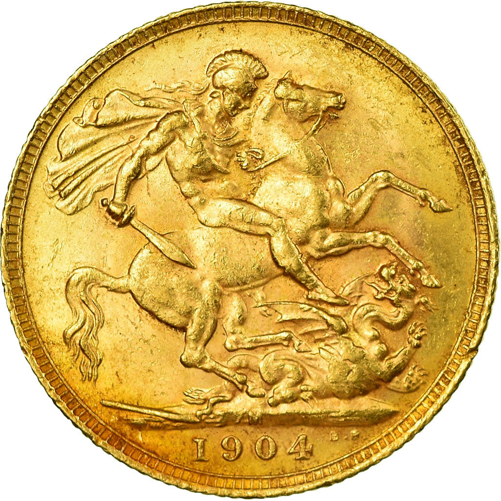 Coin, Australia, Edward VII, Sovereign, 1904, Melbourne, AU(50-53), Gold, KM:15