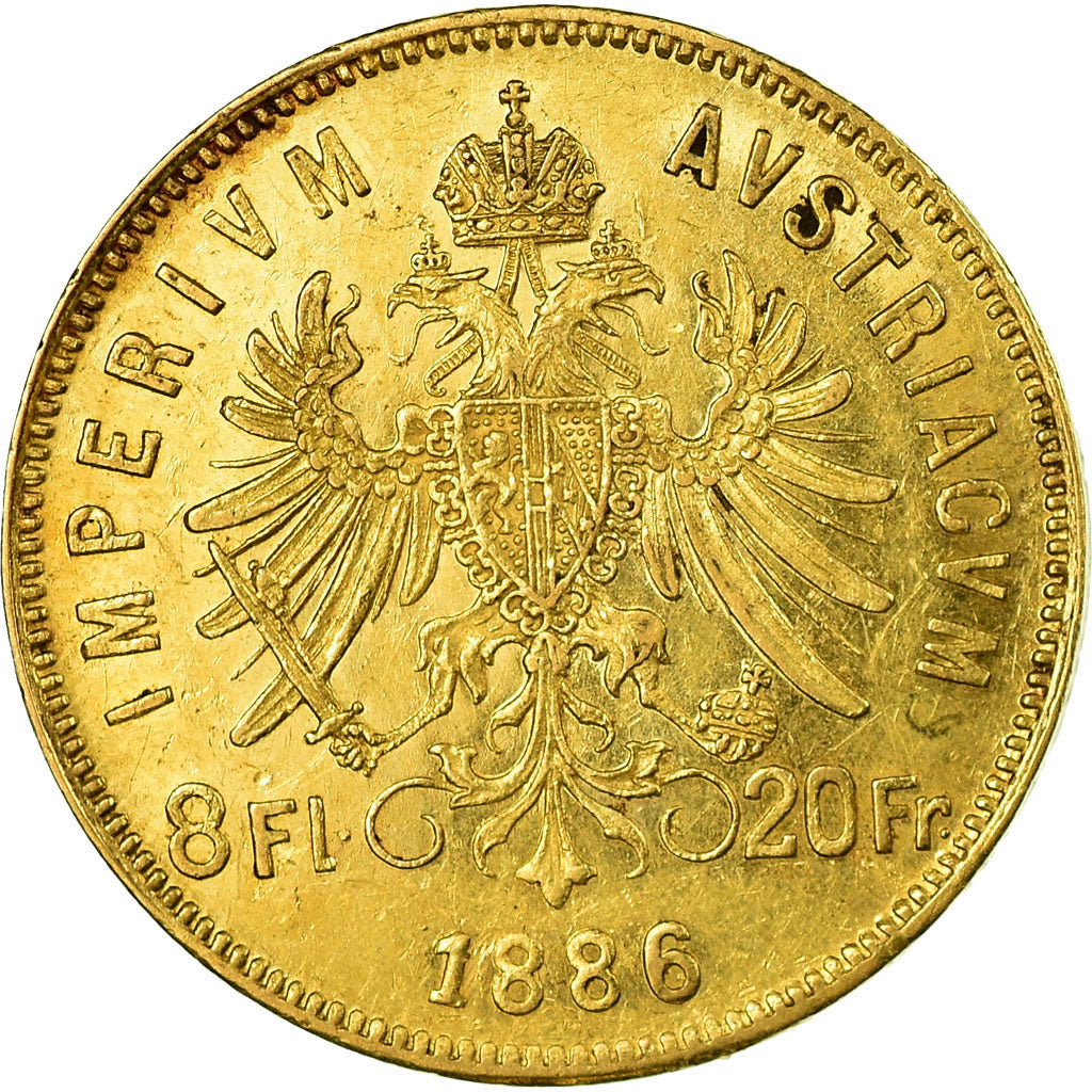 Monnaie, Autriche, Franz Joseph I, 8 Florins-20 Francs, 1886, TTB+, Or, KM:2269