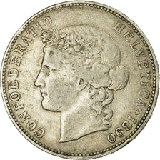 Münze, Schweiz, 5 Francs, 1890, Bern, S+, Silber, KM:34