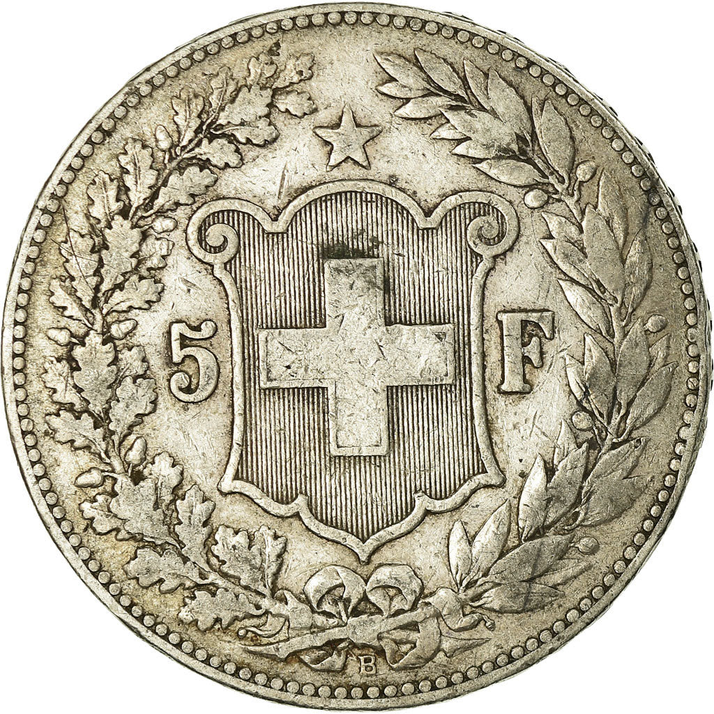 Münze, Schweiz, 5 Francs, 1890, Bern, S+, Silber, KM:34